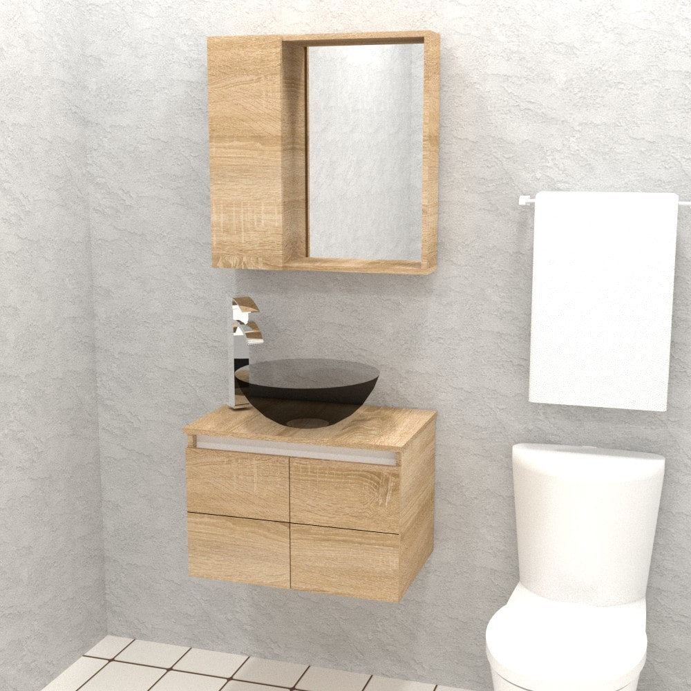 Mueble Leño flotante sin Lavamanos 60X40X42 - Sha Design Studio