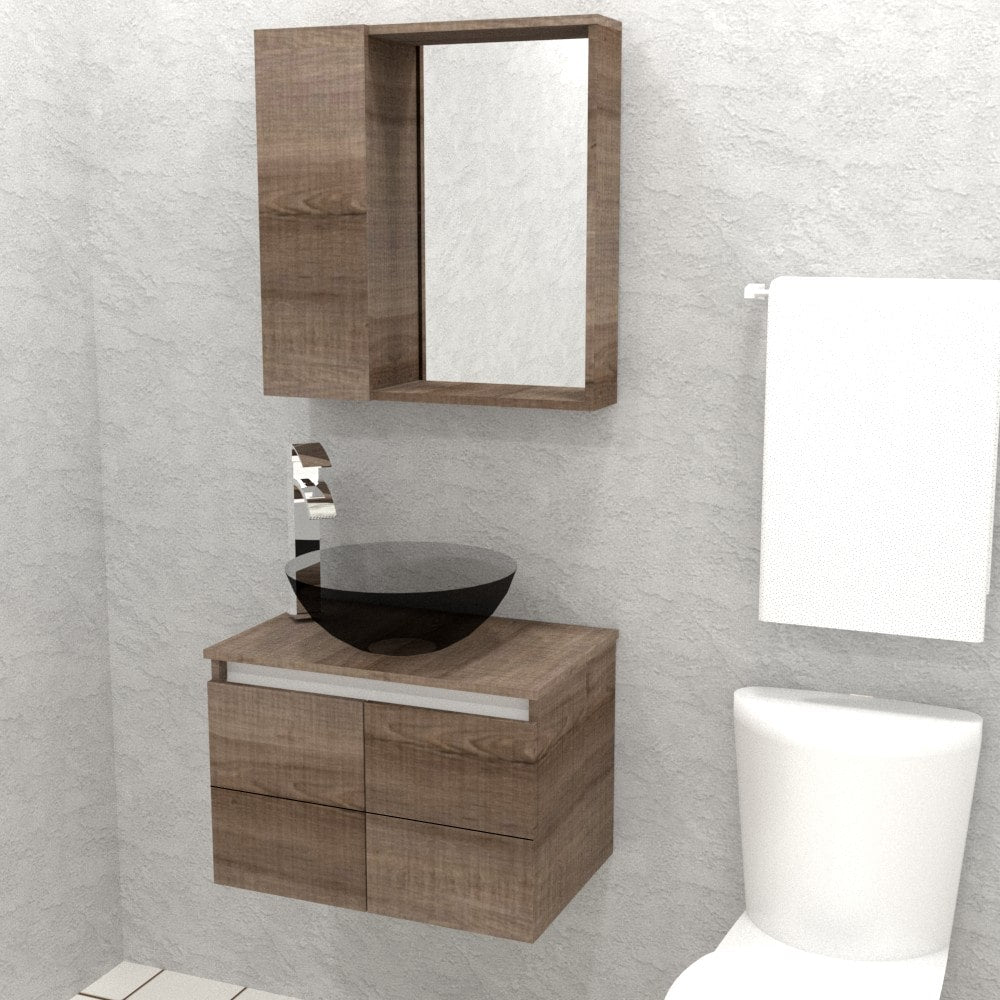 Mueble Leño flotante sin Lavamanos 60X40X42 - Sha Design Studio