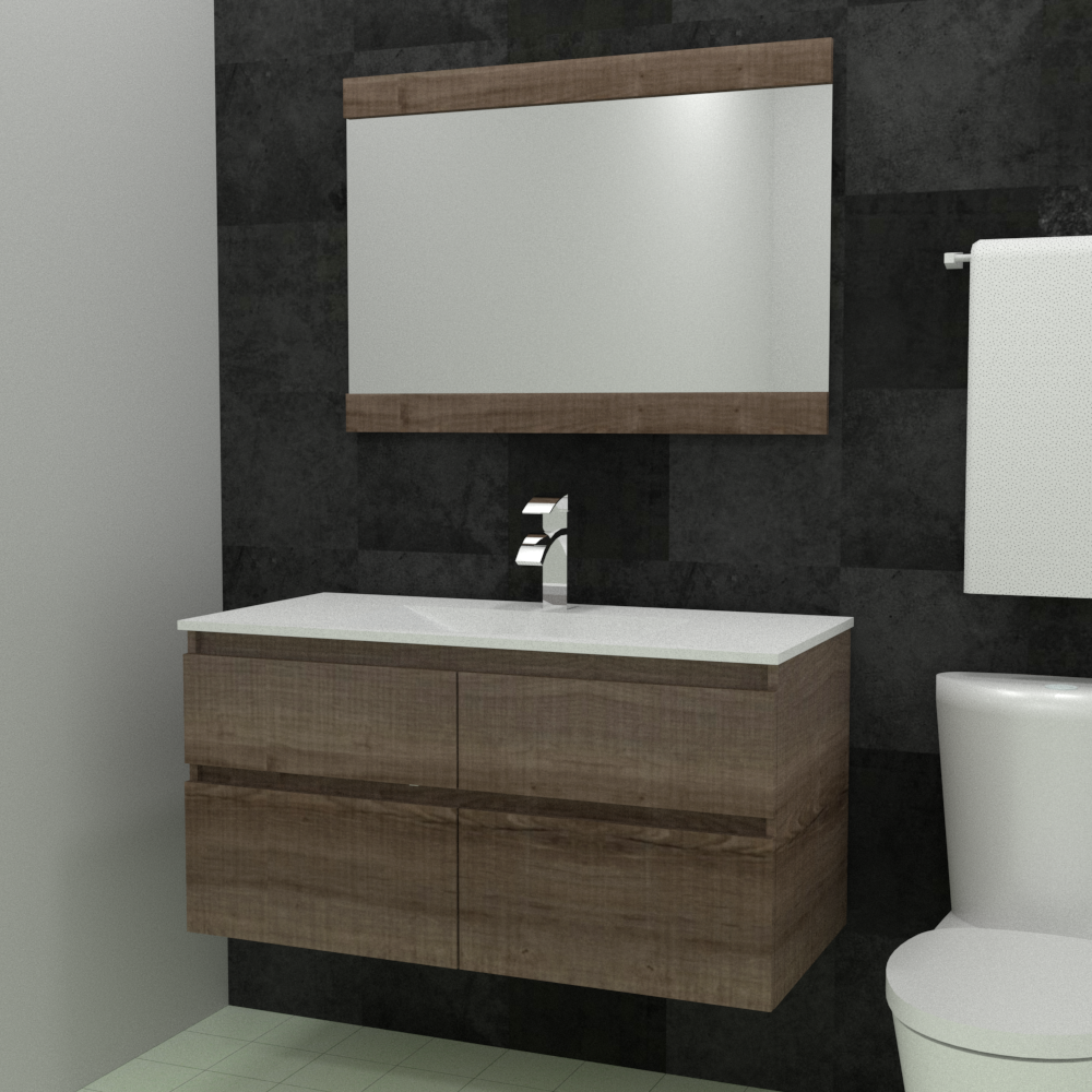 Mueble Quadrato con lavamanos 100X46X50