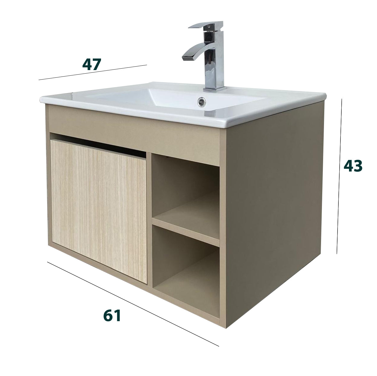 Mueble Nazca 60 con Lavamanos 1 puerta 61x47x43 - Sha Design Studio