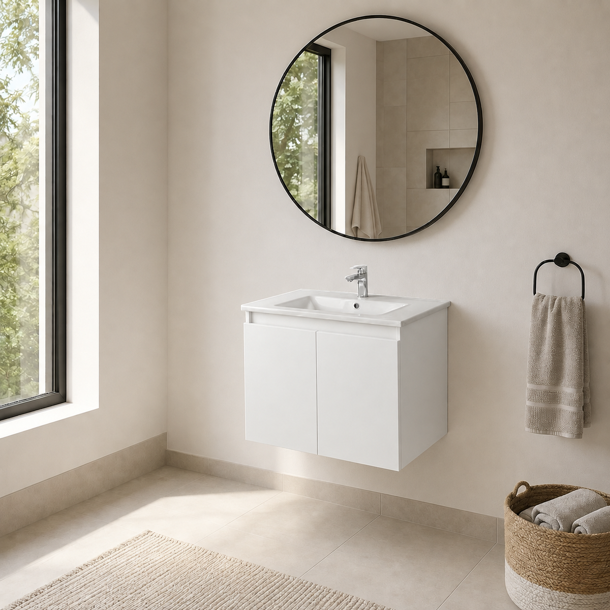 Mueble de Baño dos Puertas con Lavamanos  61cm