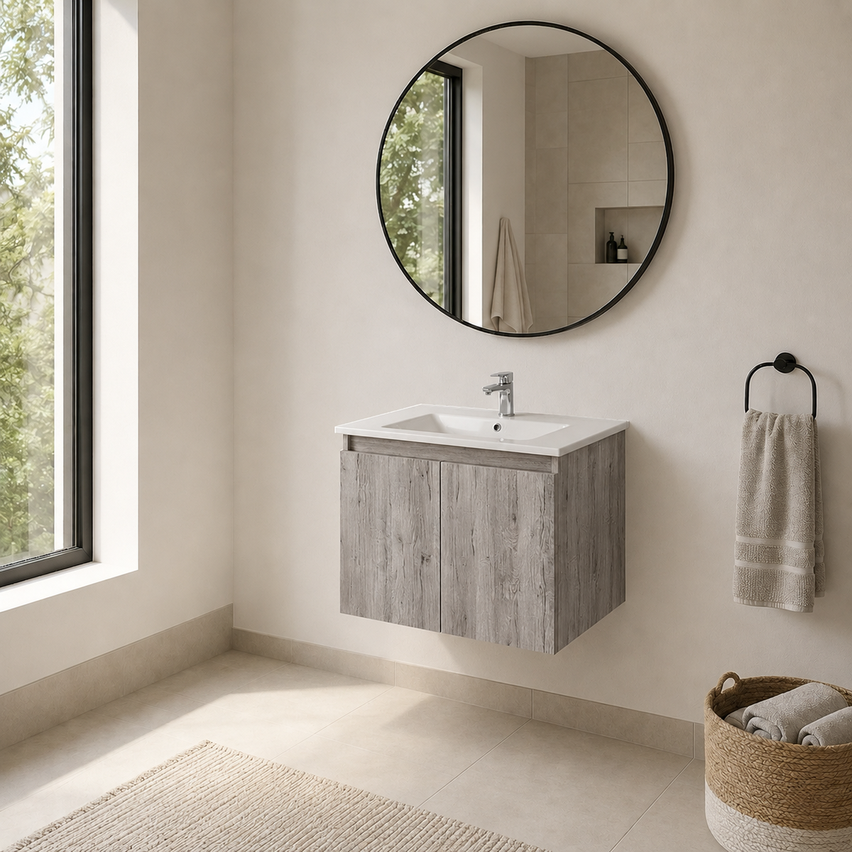 Mueble de Baño dos Puertas con Lavamanos  61cm