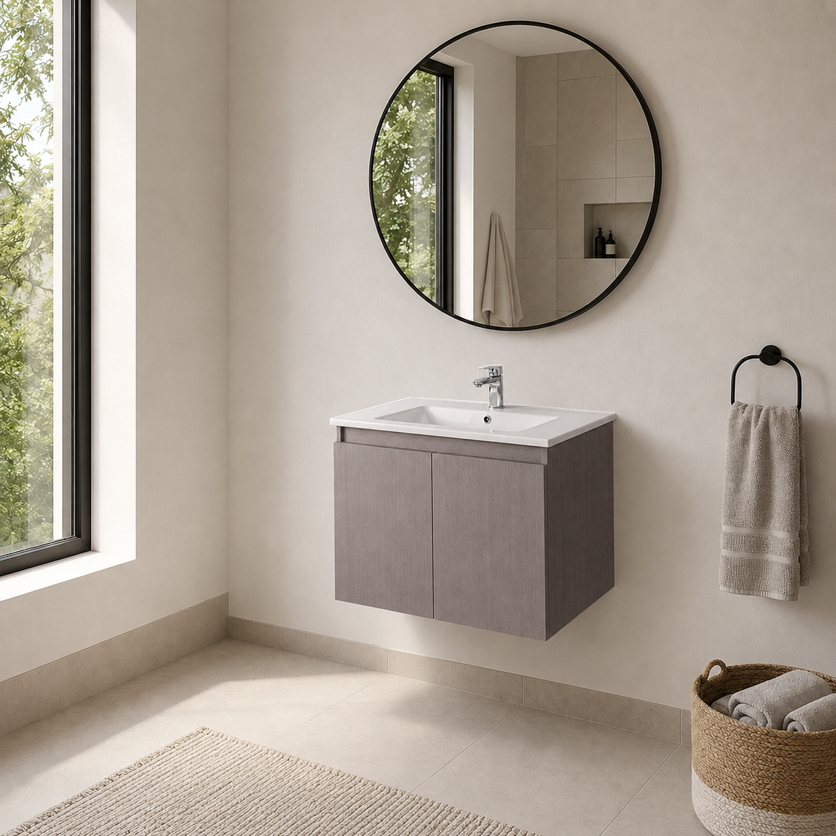 Mueble de Baño dos Puertas con Lavamanos  61cm