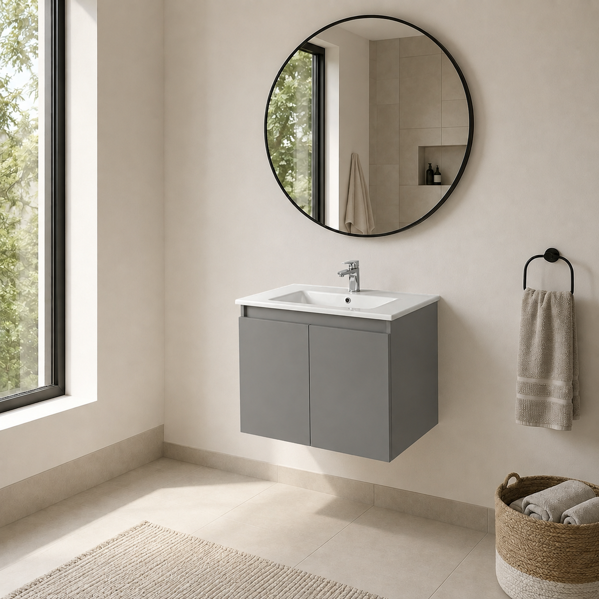 Mueble de Baño dos Puertas con Lavamanos  61cm