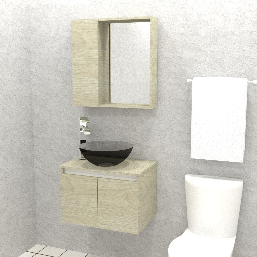 Mueble Leño flotante sin Lavamanos 60X40X42 - Sha Design Studio