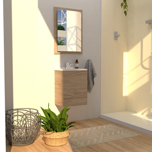 Mueble Tiny Flotante con Lavamanos 40X27X84 - Sha Design Studio
