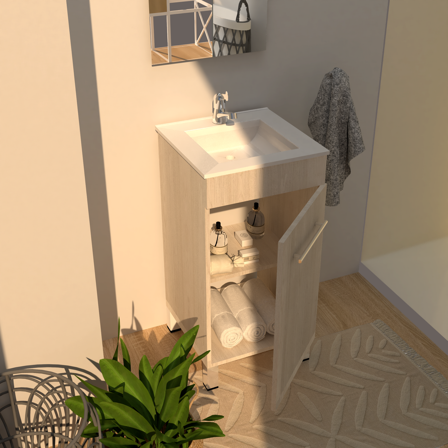Mueble Albany A piso con Lavamanos  41X41X82