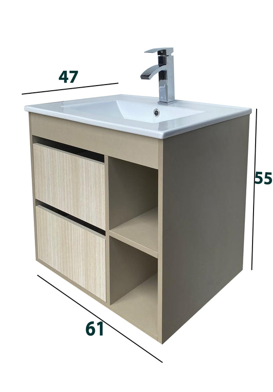 Mueble Nazca 60 con Lavamanos 2 Cajones 61x47x43 - Sha Design Studio