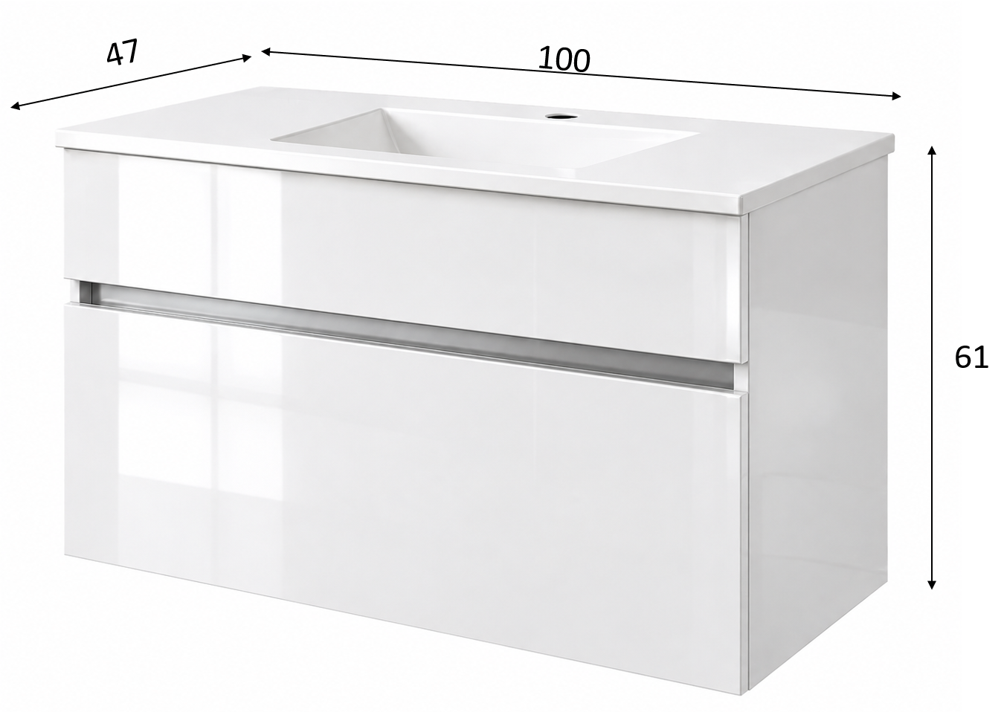 Mueble Blanco Brillante 1000
