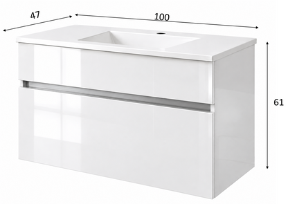 Mueble Blanco Brillante 1000